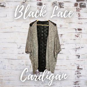 3/$20 Gray Lace Back Cardigan